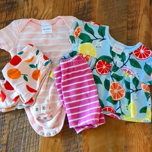 Hanna Andersson Summer Baby Set 0-3m shirt dress onesie pants